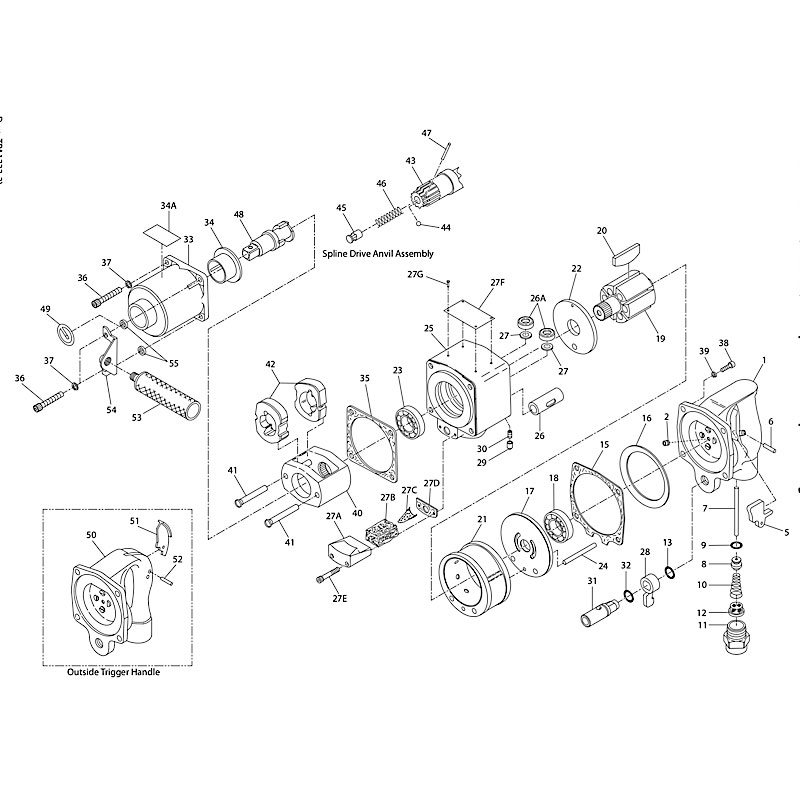 Diagram Diagram and Parts List for IR2934  Ingersoll Rand Wrench